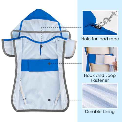 Dog Raincoat Waterproof Rain Jacket (Blue / Large)