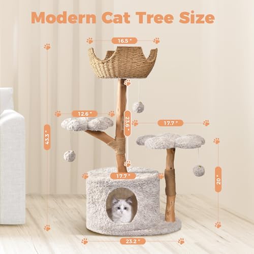 Modern Cat Tree (Bullet Gray / 43.3'')