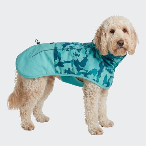 Dog Raincoat Waterproof Rain Jacket w (Camo Teal / XX-Large)