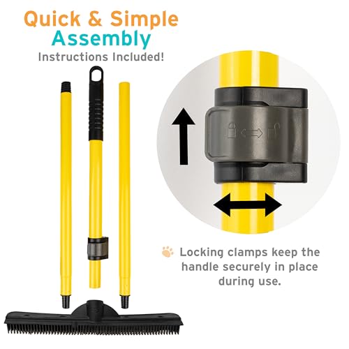 Pet Hair Removal Rubber Broom (61" Telescopic Handle)