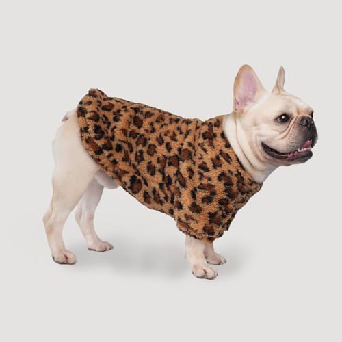 Leopard Print Dog Sweater (Coffee Brown / Medium/Large)