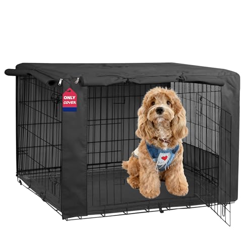 30 Inch Dog Crate Cover with Mesh (30.0"L x 19.0"W x 21.0"H / Black)