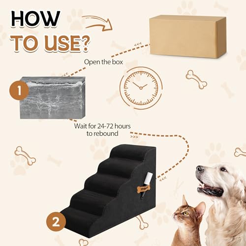 Dog Stairs Romrol Dog Steps Ramp for High Bed and Couch