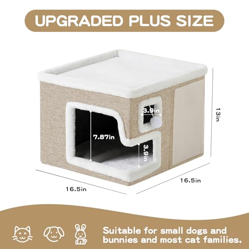 Cat Houses for Indoor Cats (Khaki‌ / Large)