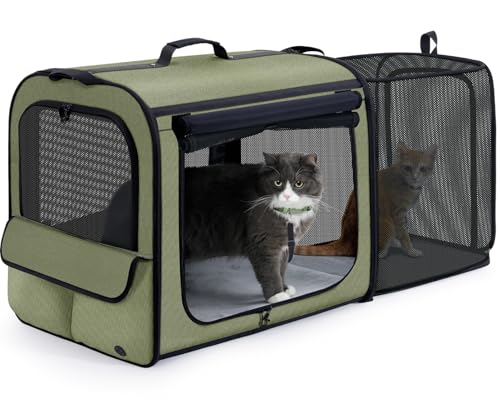 Dog Car Carrier Light Weight (Green(Expandable) / 24.0"L x 17.7"W x 20.5"H)