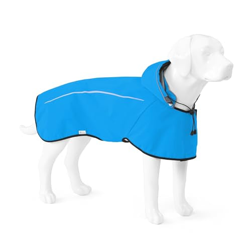 Dog Raincoat Adjustable Waterproof Pet Rain Jacket (Blue / Small)