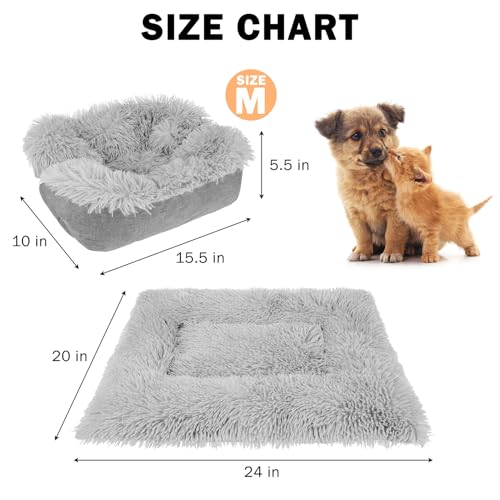 Self Warming Cat Bed Mat for Cats Small Dogs (Grey / M: 20"x24")