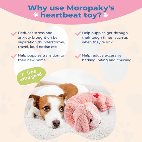 Heartbeat Toy Puppy Heartbeat Stuffed Toy for Dog Calming Aid (Pink)