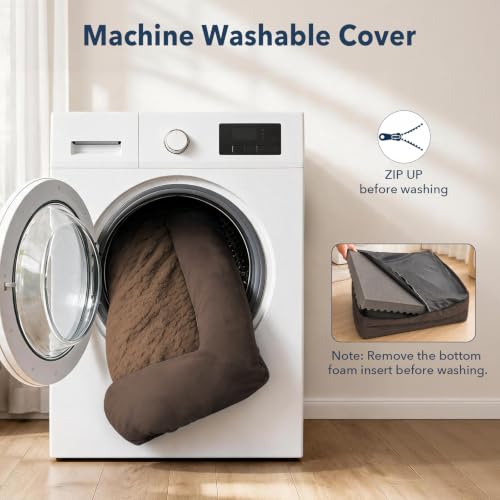 Orthopedic Dog Bed Waterproof Pet Sofa for Large Sized Dogs (Coffee / 36.0"L x 27.0"W x 7"Th)