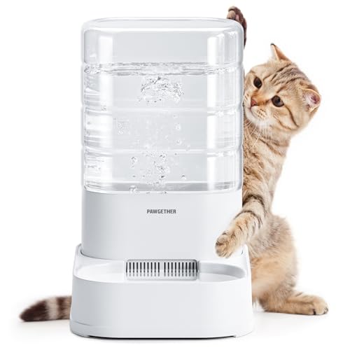 Automatic Cat Water Dispenser with 1 Filter Gravity Water Bowl for Dogs (Waterer + 1 Filter / 3.78L)