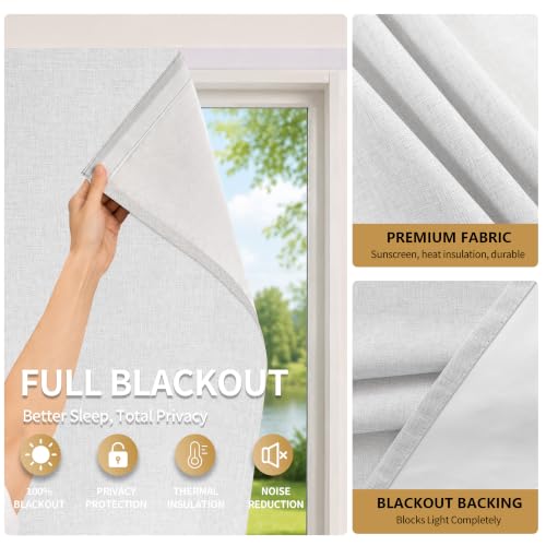 No Drill Blackout Curtains (White / 25"W x 72"H)