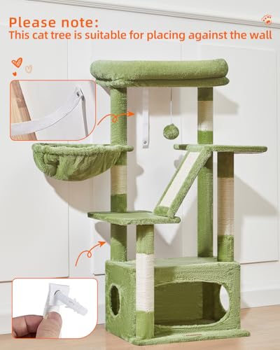Cat Tree 38.5In Cat Tower for Indoor Cats (Green / 38.5 Inches)