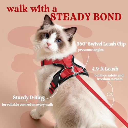 Cat Harness and Leash Set (Xxs / Red)