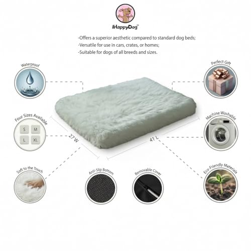Faux Fur Orthopedic Rectangular Dog Bed (White / Large/Extra Large)
