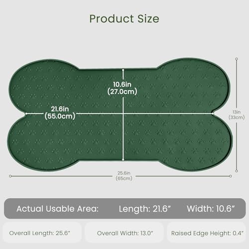 Dog Food Mat Anti (25.6" x 13" / Hunter Green)