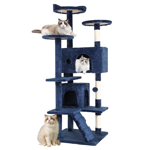 54" Cat Tree Tower (Dark Blue)