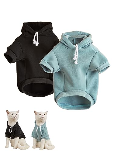 Basic Dog Hoodie Sweatshirt Puppy Sweater Warm Cat Costumes Pet Clothes for Chihuahua Puppy Kitten Small Medium Dogs Multicolored Large (Large / Multicolored)