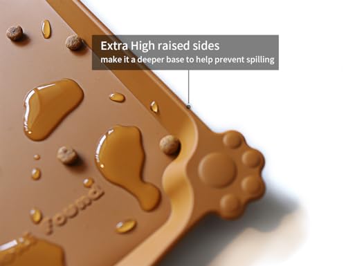 Large Silicone Pet Food Mats Tray (24" x 16" / Butterscotch)