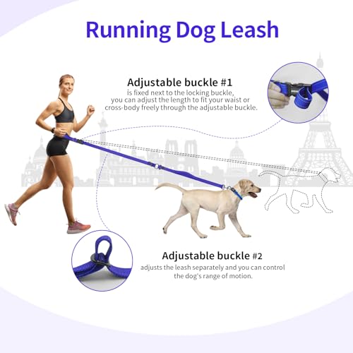 Hands Free Dog Leash by Kazazoo (Blue / L)