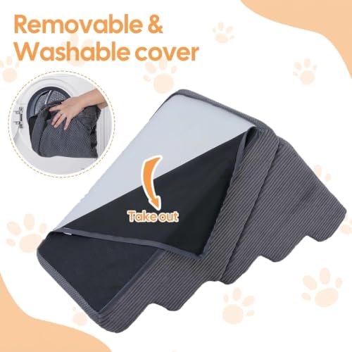 Dog Ramp for Bed (Grey / Extra Wide 5 Step)
