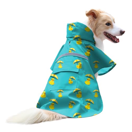 Large Dog Raincoat Adjustable (Large (Pack of 1) / Lake Green)