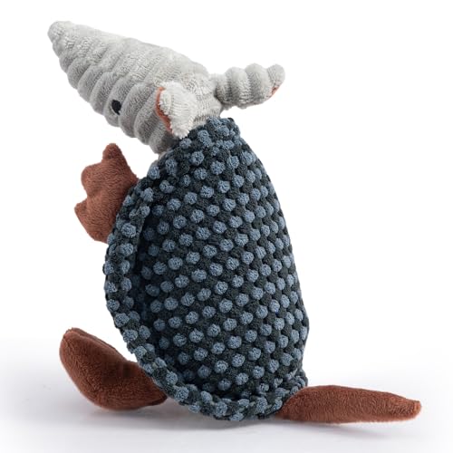 Armadillo Squeaky Puppy Dog Toys for Small Medium Dogs (8 IN / Dark Gray and Light Gray)