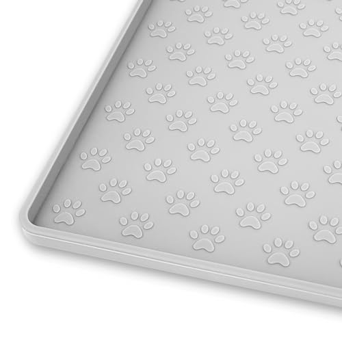 Dog Food Mat Anti (18"L x 12"W / Light Gray)