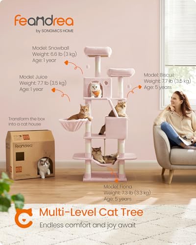 Cat Tree 66.1 (Jelly Pink / L (21.7"L x 17.7"W x 66.1"H))