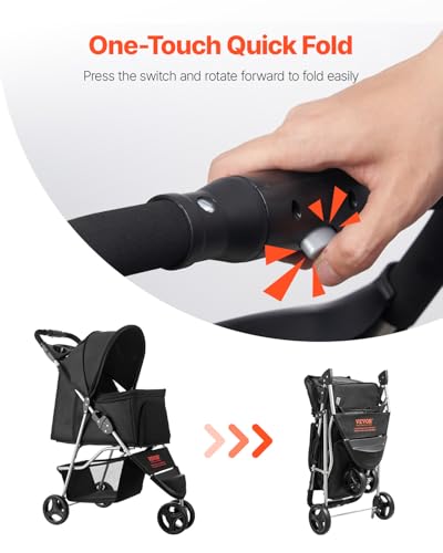 Pet Stroller 35 lbs Weight Capacity (3 wheels, For Pets up to 35lbs)