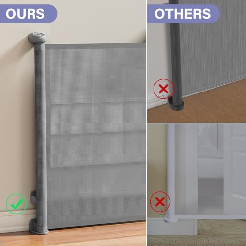 Retractable Baby Gates for Stairs & Doorways (C-grey / 34" Tall x 54" Wide)