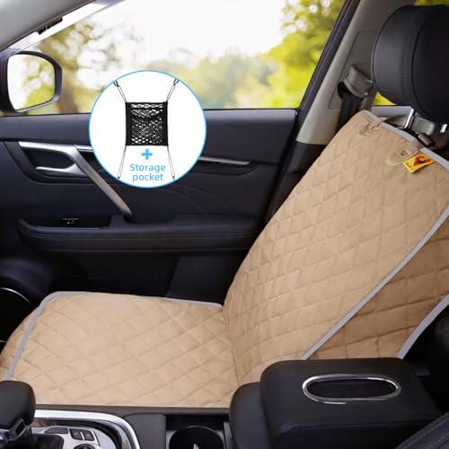 Car Seat Covers Front Seats (Warm Beige-1 Pack)