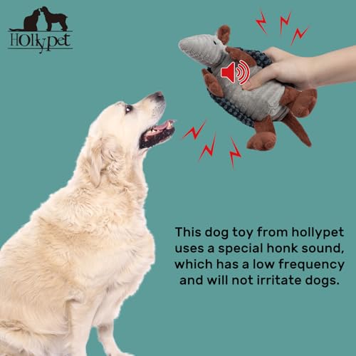 Armadillo Squeaky Puppy Dog Toys for Small Medium Dogs (8 IN / Dark Gray and Light Gray)