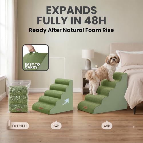 Dog Stairs for High Beds (Sage Green / Stairs 24.5"H)