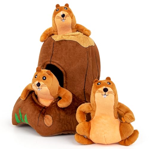 Squeaky Hide and Seek Dog Toys for Small and Medium Dogs (Moles)