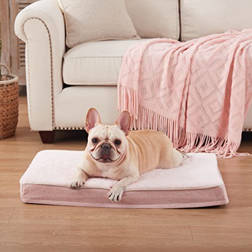 Memory Foam Medium Dog Bed (Pink / Medium-29"x 18" x 3")