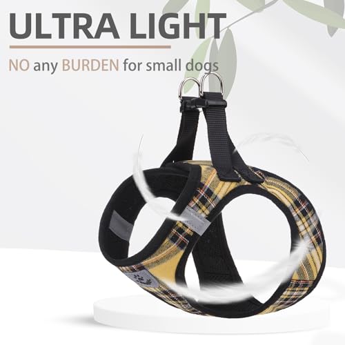 Dog Harness Collar and Leash Set No Pull for Small Medium Sized (Yellow / L (CHEST 18"-20"))