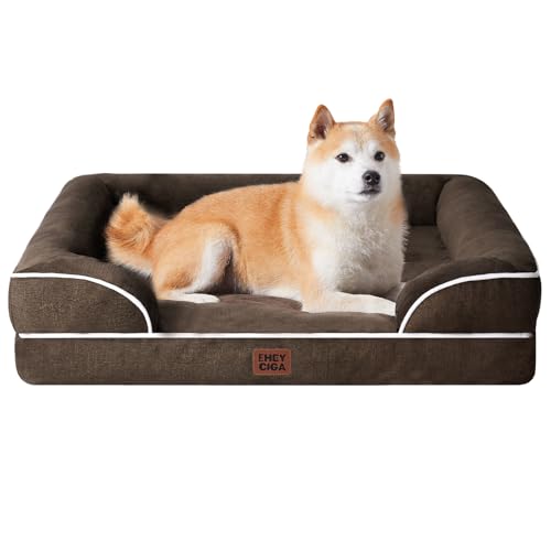 Orthopedic Dog Beds Large Sized Dog (Brown / 35.0"l X 22.0"w X 6.5"th)