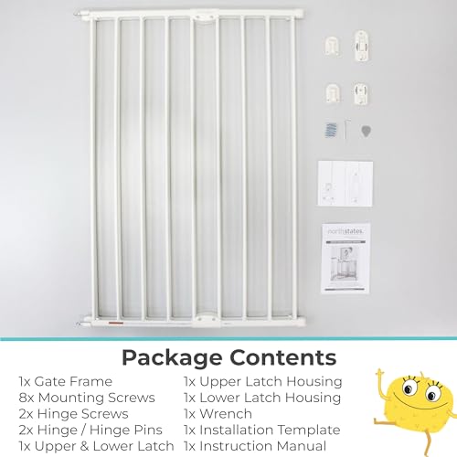 Toddleroo Easy Swing & Lock Baby Gate for Top of Stairs (Ivory / 36" Tall)