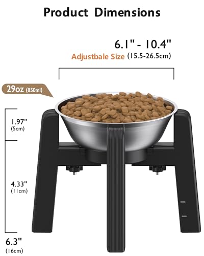 Dog Bowl Stand (H: 6.3''; W: 6.1-10.4'')