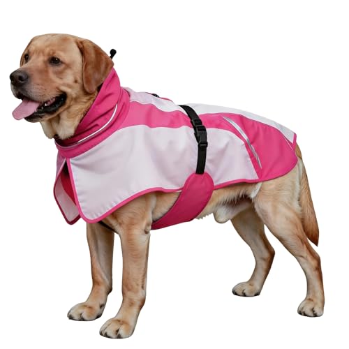 Waterproof Dog Raincoat (Dark Pink&Pink / XX-Large)