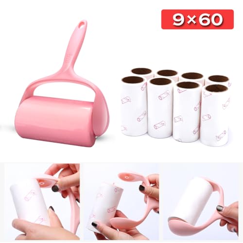 Lint Roller 9 Refills 540 Sheets (1handle+9refills)
