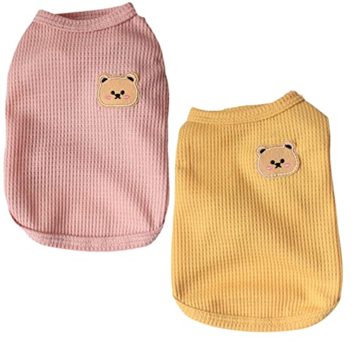Cotton Dog Shirt Summer Lightweight Pet T (3X-Large / 2PCS Yellow&Pink)