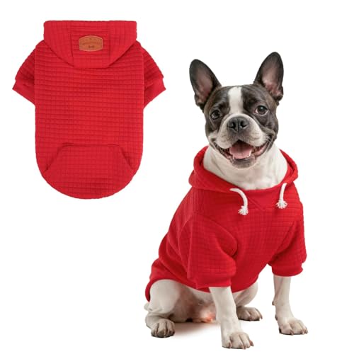 Dog Hoodies Sweater for Medium Dogs (Red / M/L (Back: 18",Chest: 25", Neck: 15"))
