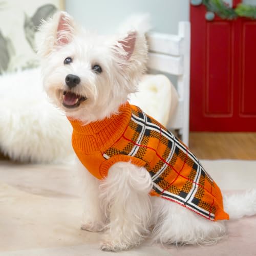Dog Sweaters for Large Medium Small Dogs (XL - Chest 30", Back 24" / Reddish Orange)