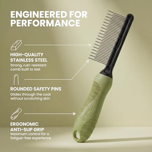 Poodle Grooming Comb (Green / Detangling Pet Comb)