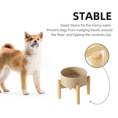 Ceramic Dog Bowls Elevated (Greige)