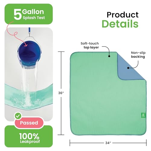 Washable Underpads (Green / 34"x36" (Pack of 6))