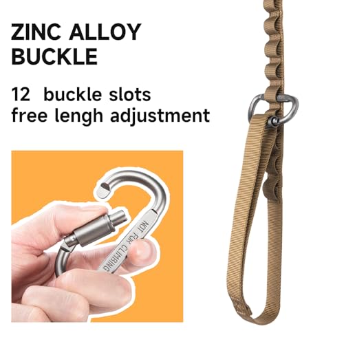 Tactical Military Bungee Nylon Dog Leash Adjustable (Coyote Brown)