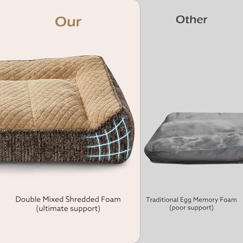 Orthopedic Dog Bed Medium Sized Dogs (L(35"L x 25"W x 8"Th) / Brown)