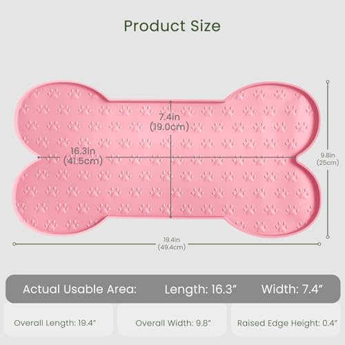 Dog Food Mat Anti (19.4" x 9.8" / Pink)
